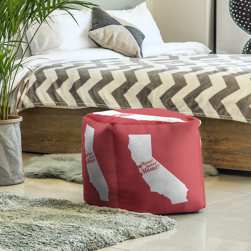 Repose-pieds cubique san francisco home, Rouge