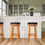 Tabouret de bar 30 po avec siège gris anthracite, style naturel - tabouret élégant, finition et coussin