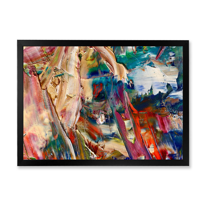 Art abstrait sur toile Colorfor, Cadre noir, H 12 po x l 20 po x P 1 po