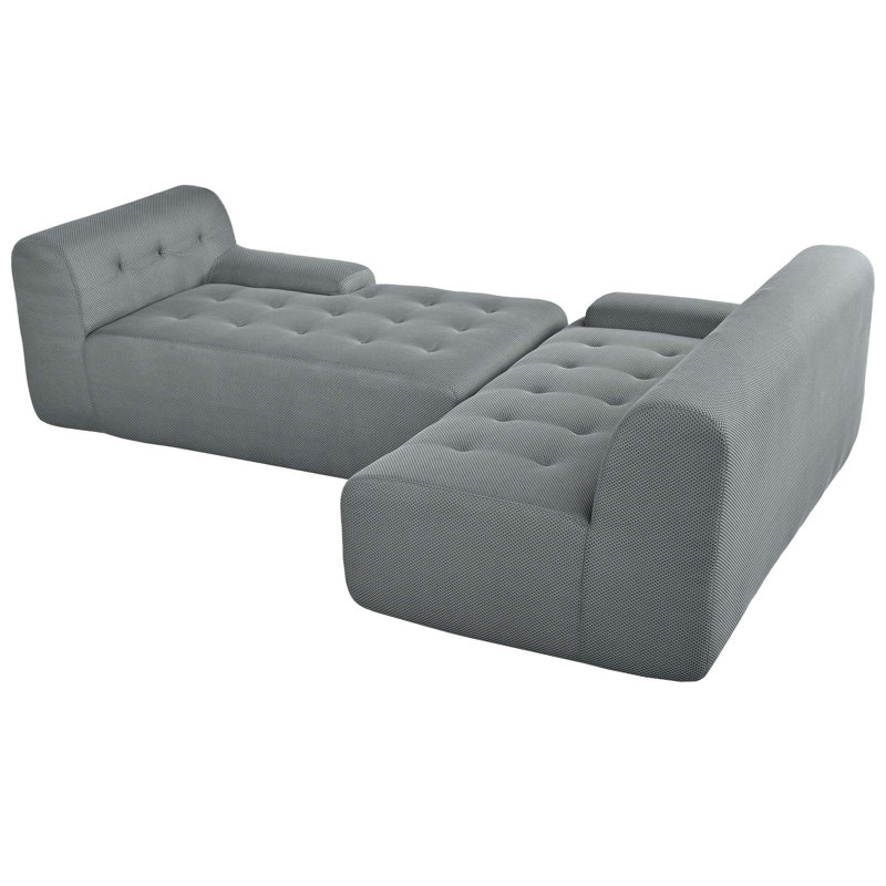 Minimalist L-Shaped Modular Sofa with Versatile Combos for Various Spaces, Gray Polyester