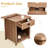 Oak-Colored Nightstand With 1 Drawer And Lower Shelf P2 MDF + Solid Wood Veneer Frame Mid-Century Modern Style 1 Piece