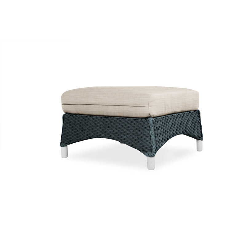 Mandalay Outdoor Ottoman, Rollo Linen, Mink