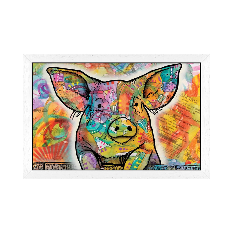 The Pig by Dean Russo - Floater Frame Print on Canvas, White Framed, 152.5 cm H x 101.5 cm W