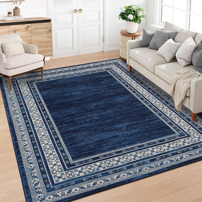 Rectangle Geometric Washable Area Rug