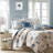 Piece Blue King Bedding Sets, Brushed Polyester Coastal Reversible Quilt