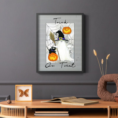 Trick or Treat Ghost Framed Print - Solid Wood