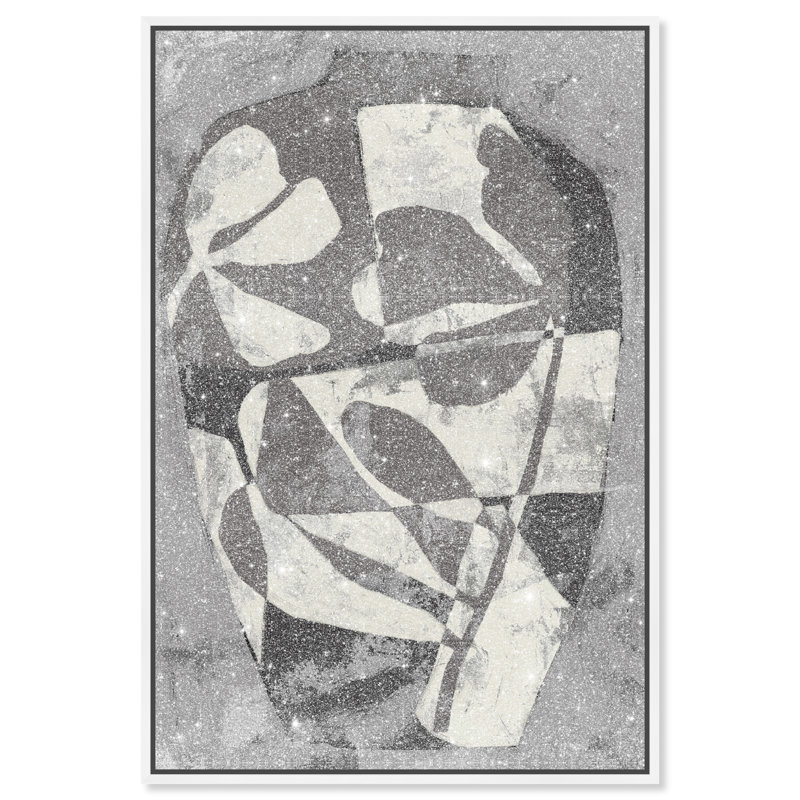 Minimalist Vase II Canvas Abstract Print by Oliver Gal, Black Frame, 10 x 15, 16"H x 11"W, White Floater Frame