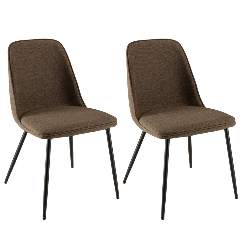 Luanna 46cm H Polyester Upholstered Side Chair, Brown