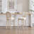 Blain 29.5" Seat Height Upholstered Bar Stools with Round Back & Carved Legs