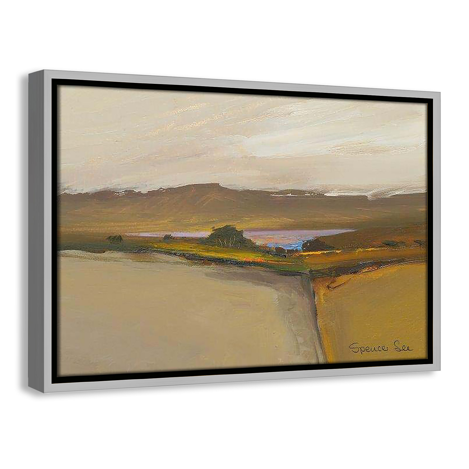 Heaven And Earth IV by Spencer Lee, 13.5'' H x 19.5'' W x 2'' D, Silver Framed