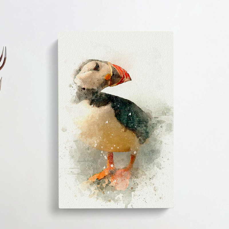 An Atlantic Puffin in Abstract - Wrapped Canvas, 60cm H x 40cm W x 3cm D