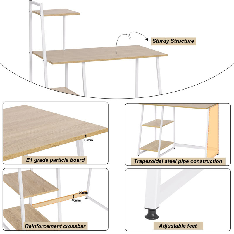 Nandram 0cm L Computer Table