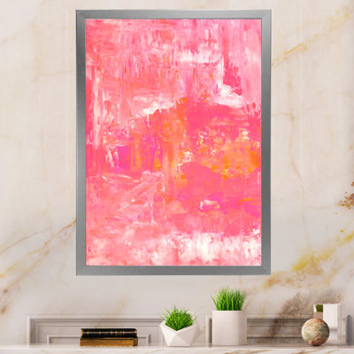 Art abstrait orange et rose, champs de couleurs - Décoration murale moderne et contemporaine sur toile