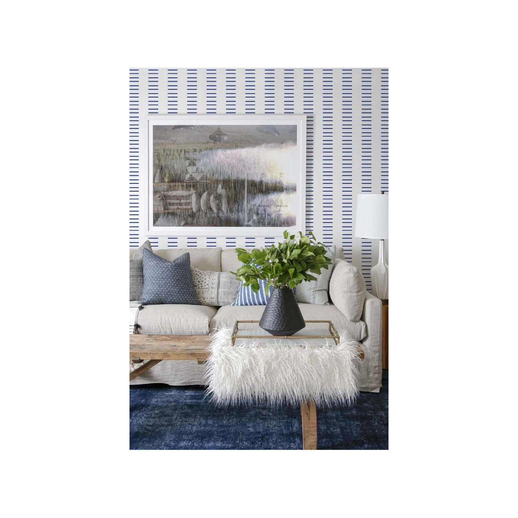 Mrs Paranjape Papers Dashing Peel & Stick Wallpaper Roll, Non-pasted, Yves Blue