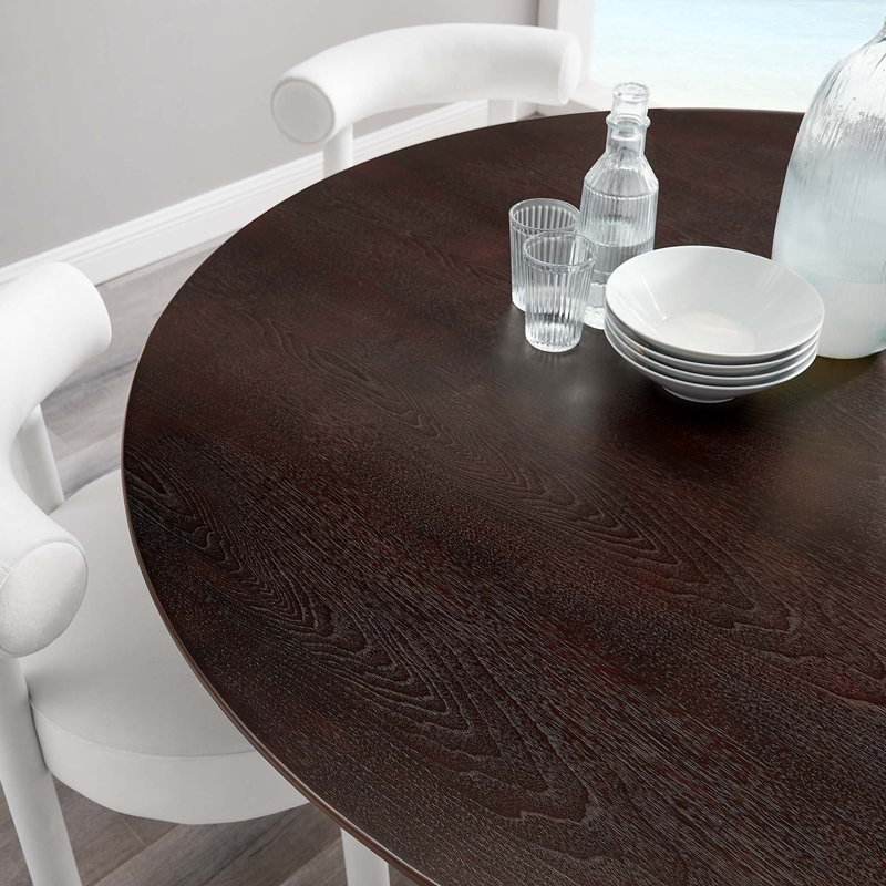 Table de salle à manger Modway Lippa, Noyer cerise, Or, L 60 po x l 60 po