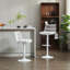 Ensemble de 2 tabourets de bar en rotin, chaise de bar pivotante à 360 °, chaise à hauteur de comptoir avec repose-pieds pour la cuisine et la salle à manger