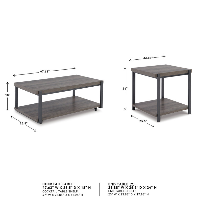 Ensemble de tables basses 3 pièces Venditti