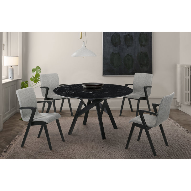 Lonne Round Dining Table, Black