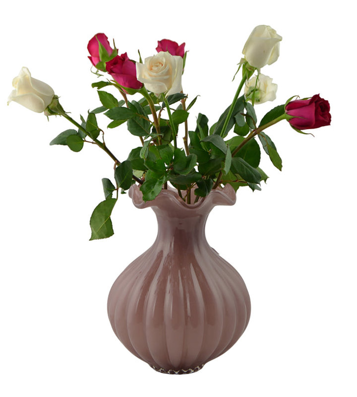 Vase en verre 11 pouces - Vase décoratif fabriqué à la main