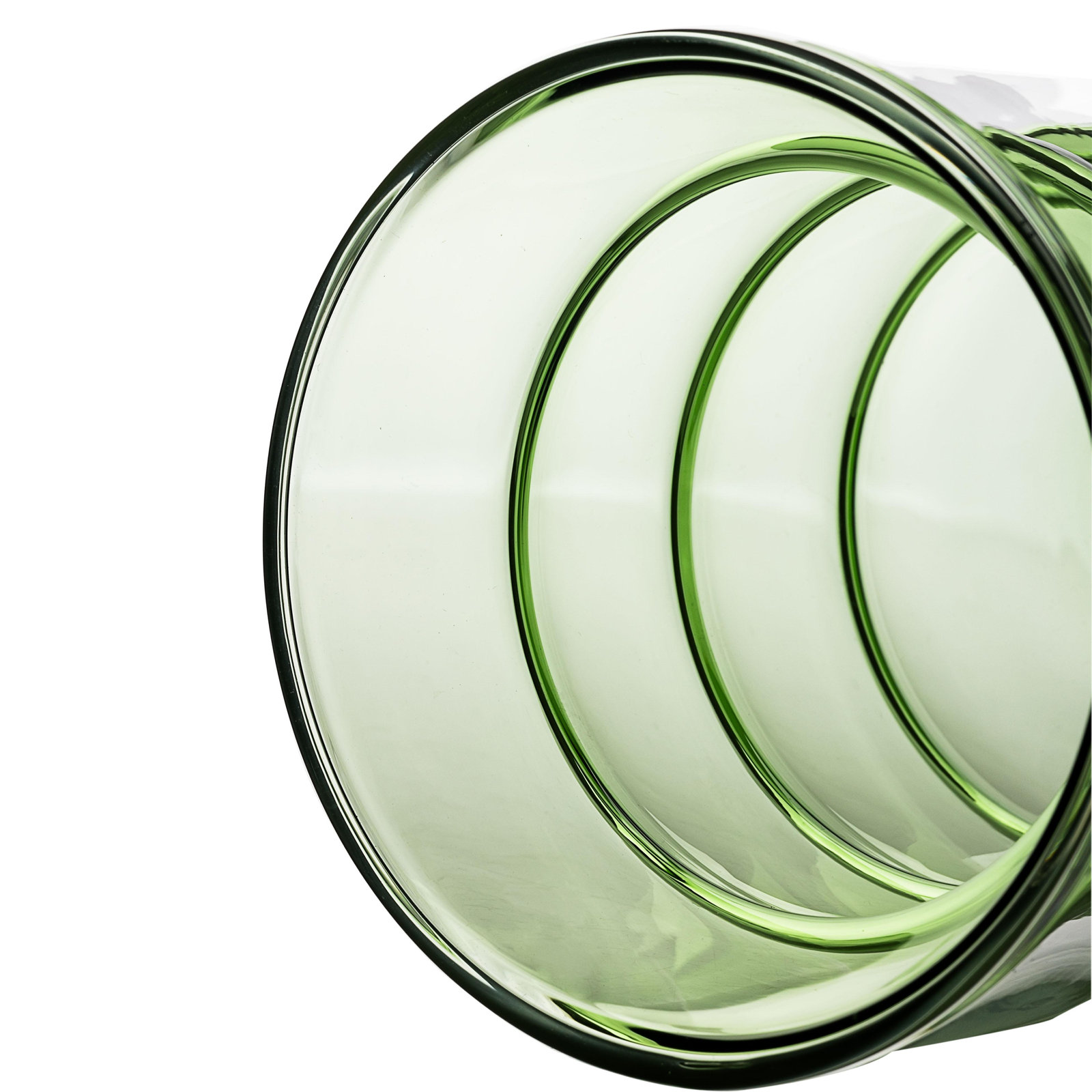 Vigo Ribbed Drinking Glass, Green