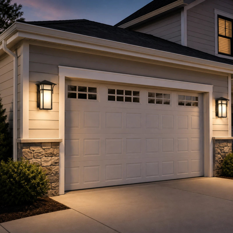 1-Ligh Waterproof Lantern Outdoor Wall Sconce with Frosted Glass Shade, 20" H x 13" W x 13.8" D