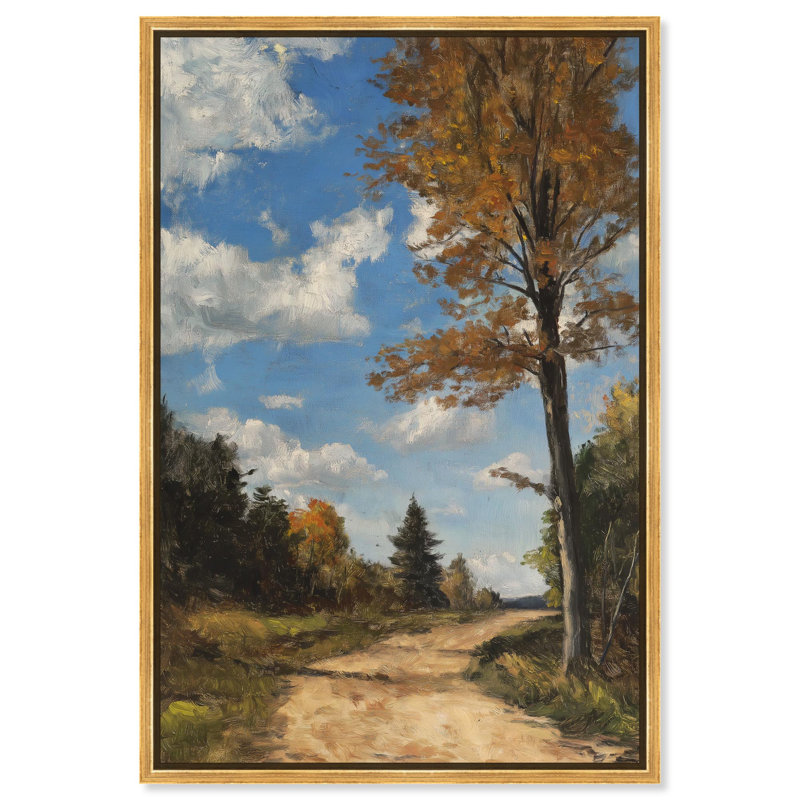 Jungle Walkway, toile rétro paysage par, H 16 po x l 11 po, Cadre flottant doré