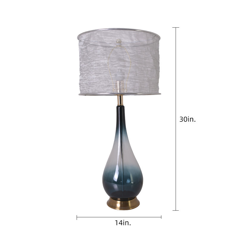 Lampe de table 30 po Leigha, Dégradé vert foncé, H 30 po x l 14 po x P 14 po
