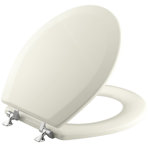 Triko Round-Front Toilet Seat with Polished Chrome Hinges