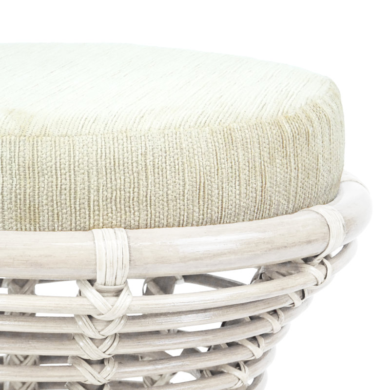 Tabouret de coiffeuse Adero, Blanc délavé