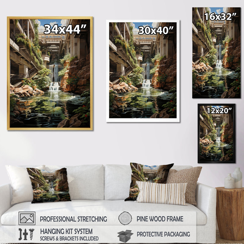 Art mural sur toile Dam, Cadre photo noir, H 32 po x l 16 po x P 1 po