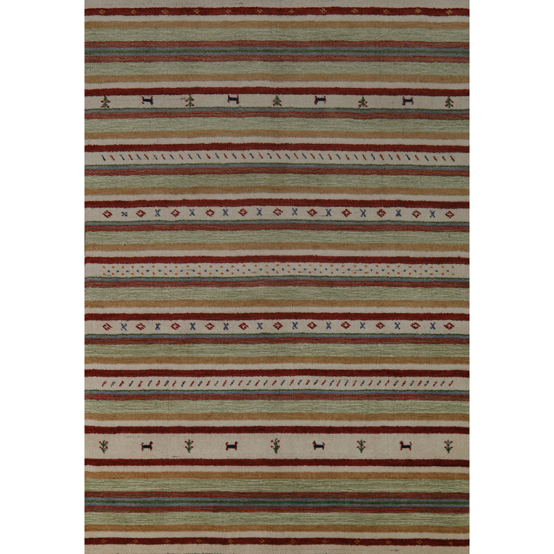 Tapis indien rayé Gabbeh 5 x 8