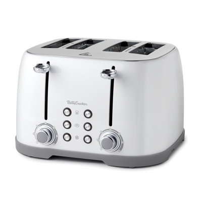 BCK Series Betty Crocker 4-slice Multi-function Toaster, Toaster 4 Slice With Extra Wide Slots For Thick Bread, Bagel & Waffle, Toast Shade Control Dial, Slide Out Crumb Tray