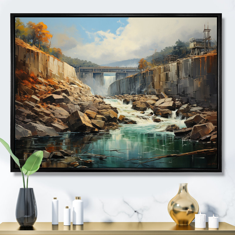 Bernadoni " Hoover Dam Nevada Arizona III ", H 16 po x l 32 po x P 1 po, Cadre flottant noir