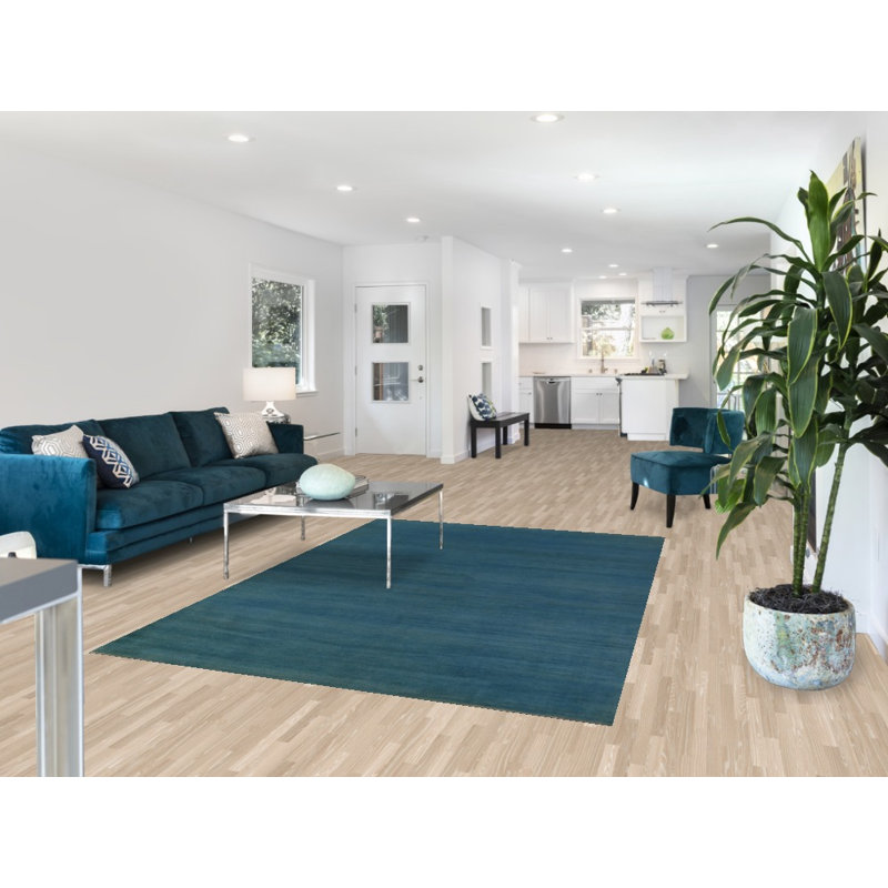 Tapis bleu fait à la main moderne Gabbeh 6 x 8