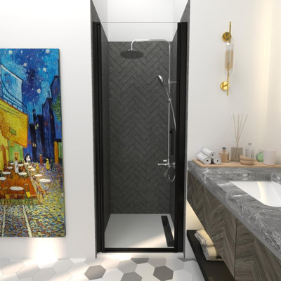 KeepTech 28X72" 28-29.5"W x 72"H Frameless Pivot Shower Door,1/4"(6mm) SGCC Clear Tempered Glass,Panel Pivot Swing Shower Doors,Reversible Installation,ANSI Certified,Rollers Style