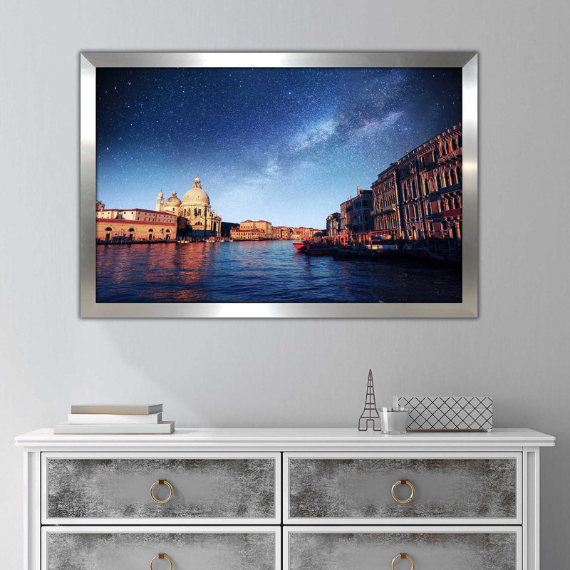 «Milky Way Sea II», reproduction d'impression encadrée, H 27,5 po x l 39,5 po x P 0,75 po, Encadrement argenté
