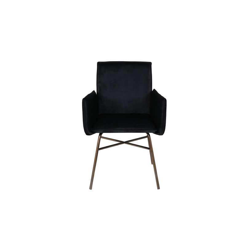 Saucedo 109.2cm H Velvet Upholstered Armchair, Copper