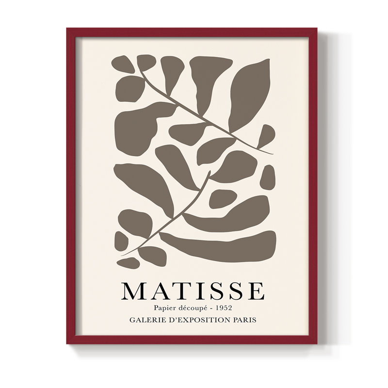 Matisse CCXI, reproduction encadrée - bois massif, H 10 po x l 8 po, Rouge