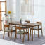 Table de salle à manger rectangulaire en bois massif brun noisette-1964759451