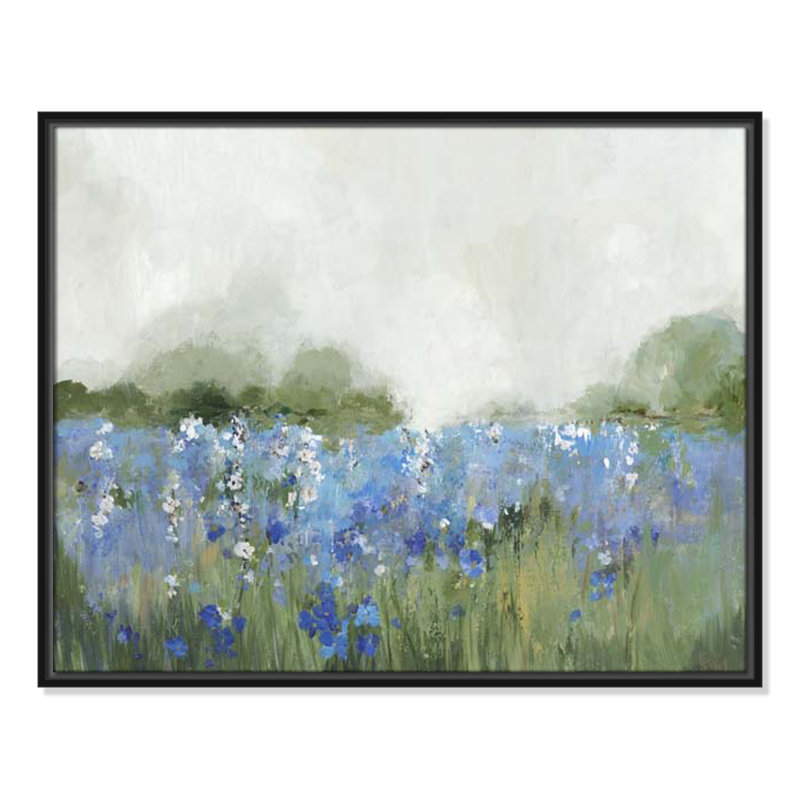Meadows Bluebels Field " Meadows Bluebells Field " by Allison Pearce, 23.5" H x 29.5" W x 2" D, Black Framed