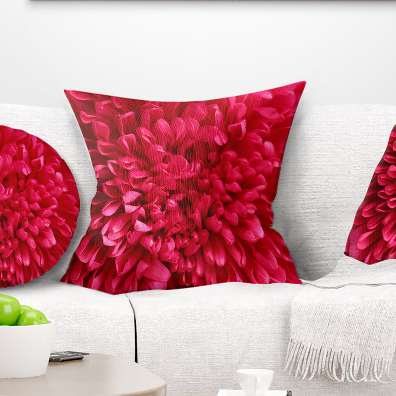Coussin lombaire à motif floral, 16 po x 16 po, Carré