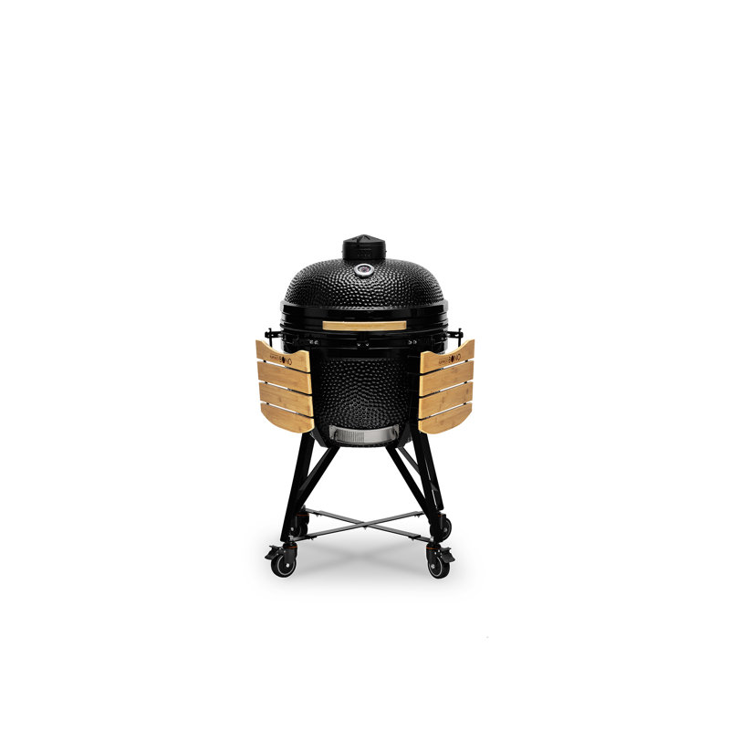 Kamado Bono 27.9cm W Wood Pellet Grill, Black