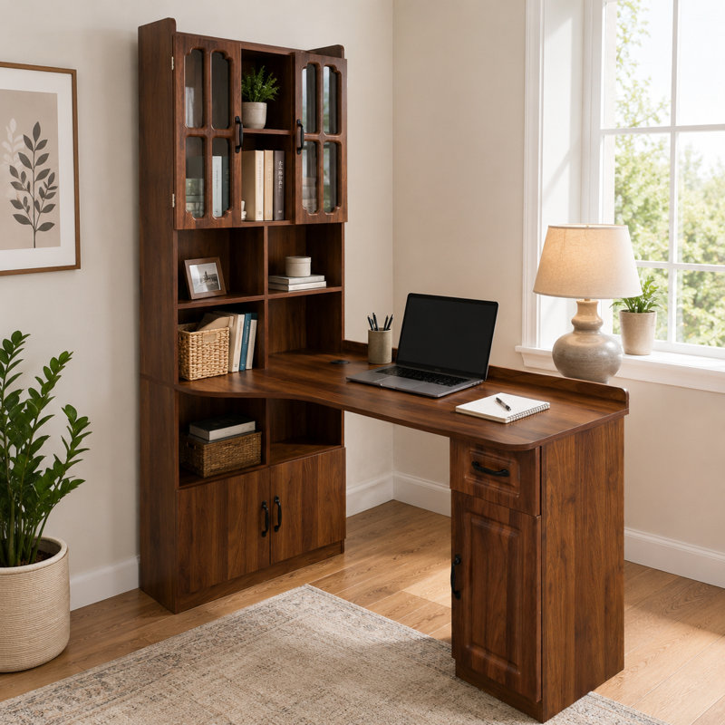 Modern Extendable Desk Bookshelf