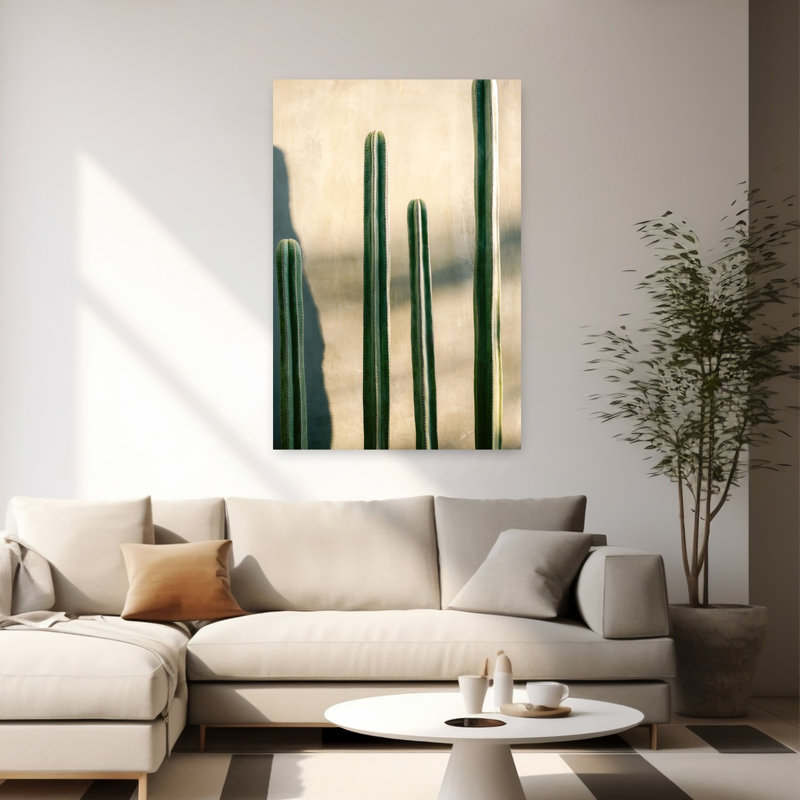 Oaxaca Shades of Green | Mexico travel photography Dramatic Abstract Cactus Nature City Wall Art Print 1 Piece Wrapped Canvas Wall Art