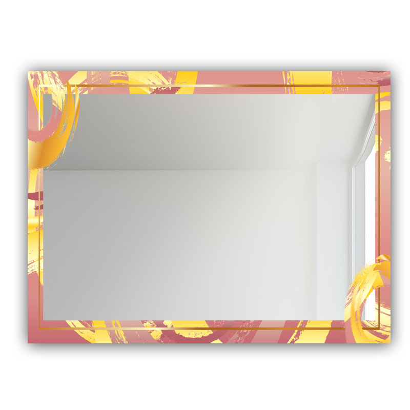 Glam Bathroom/Vanity Mirror, Gold and Pink Frame 5, 32" H x 24" W