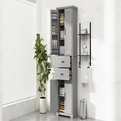 Storage Cabinet With Multi-Functional Storage Space, Doors With Storage Shelves, 2 Drawers, Adjustable Shelf