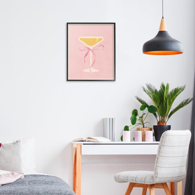 Champagne Party Glass Framed Giclee, design by Lucille Price