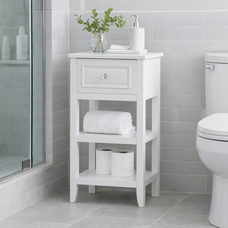 Table d'appoint et armoire autoportante avec tiroir et deux tablettes Woodley