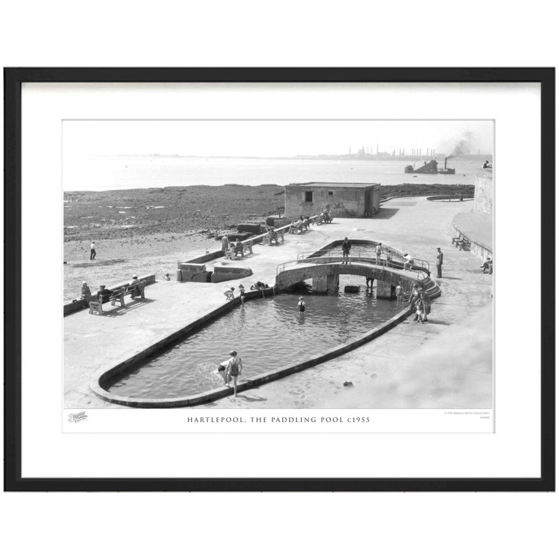 Hartlepool, The Paddling Pool C1955 - Single Picture Frame Print, 45cm H x 60cm W x 2.3cm D