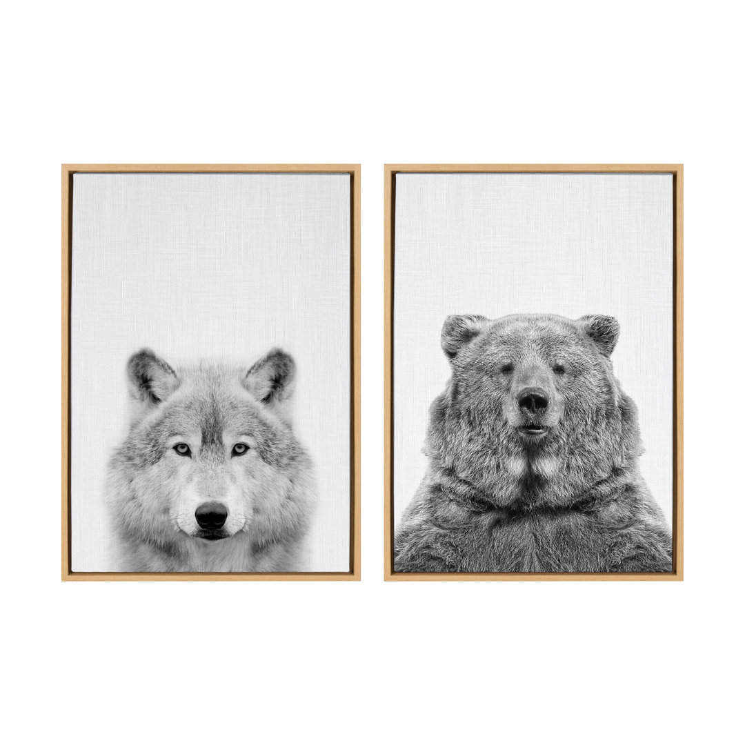 Melita Wolf and Bear European' by Simon Te - 2 Piece Floater Frame Photograph Print Set on Canvas Ebern Designs Frame 
